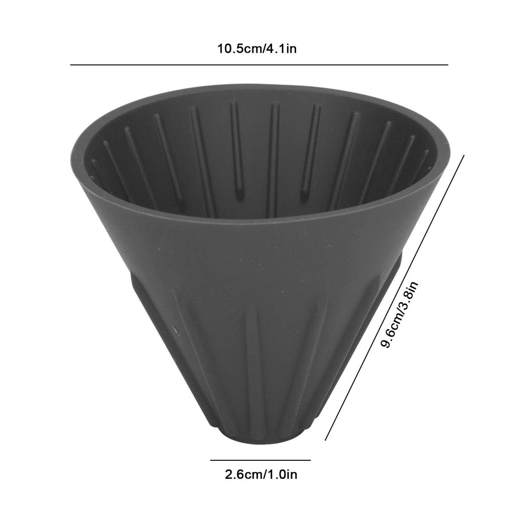 Silicone Coffee Dripper with Easy-to-Clean Silicone Coffee Filter, Easy Operation, BPA-Free, for Travel, Office, Camping (Black)