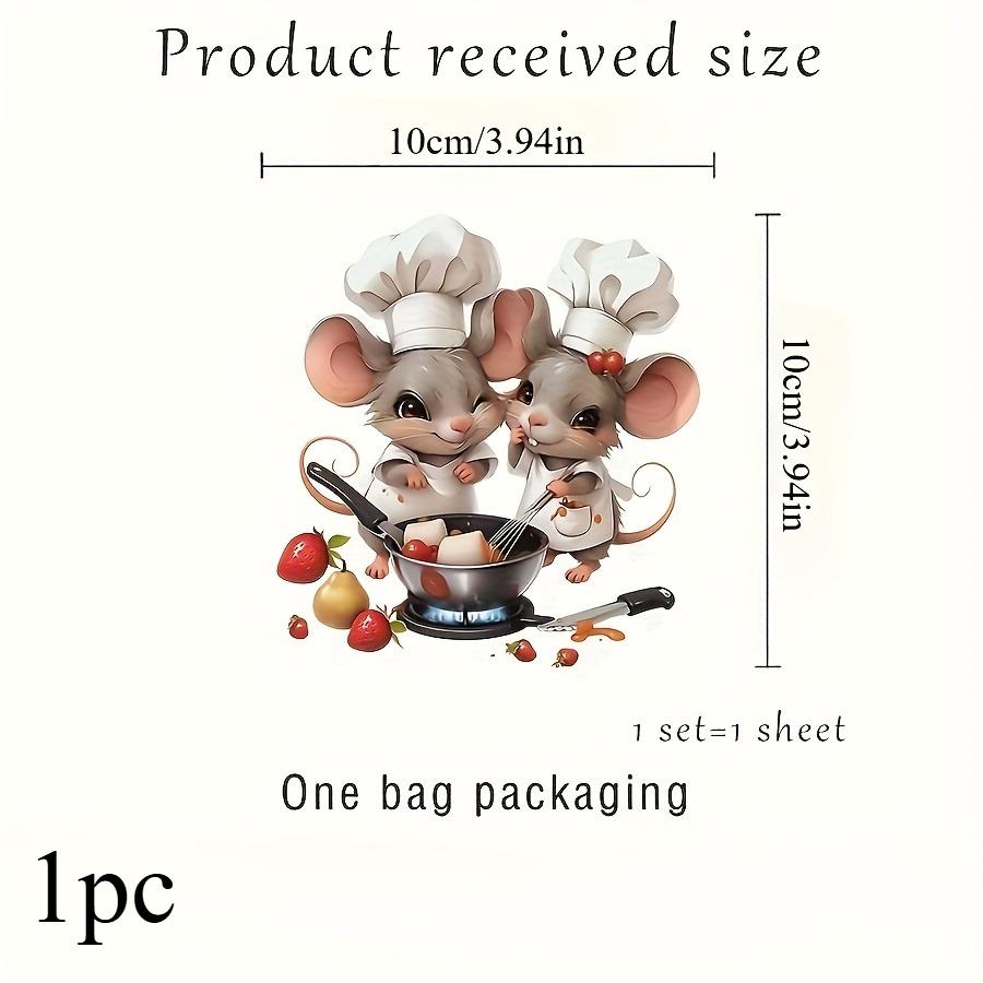 

1 шт. Мультяшный мышонок-повар Наклейка на стену Кухонный декор Съемный Самоклеящийся Виниловый Арт Для Ванной Гостиной Кафе Наклейки на стену