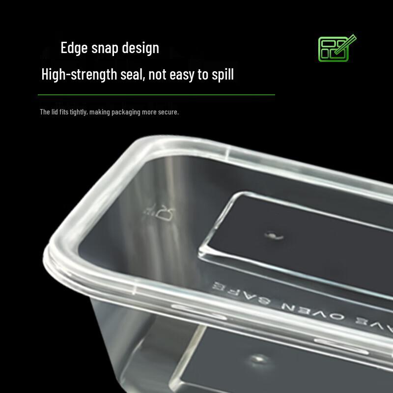 WS Weisheng 500ml Rectangular Divided Disposable Lunch Boxes