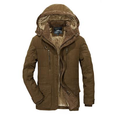 New Cotton-padded Clothes Men's Velvet Thickened Removable Cap Warm Casual Cotton-padded Clothes Winter Men's Large Cotton-padded Jacket