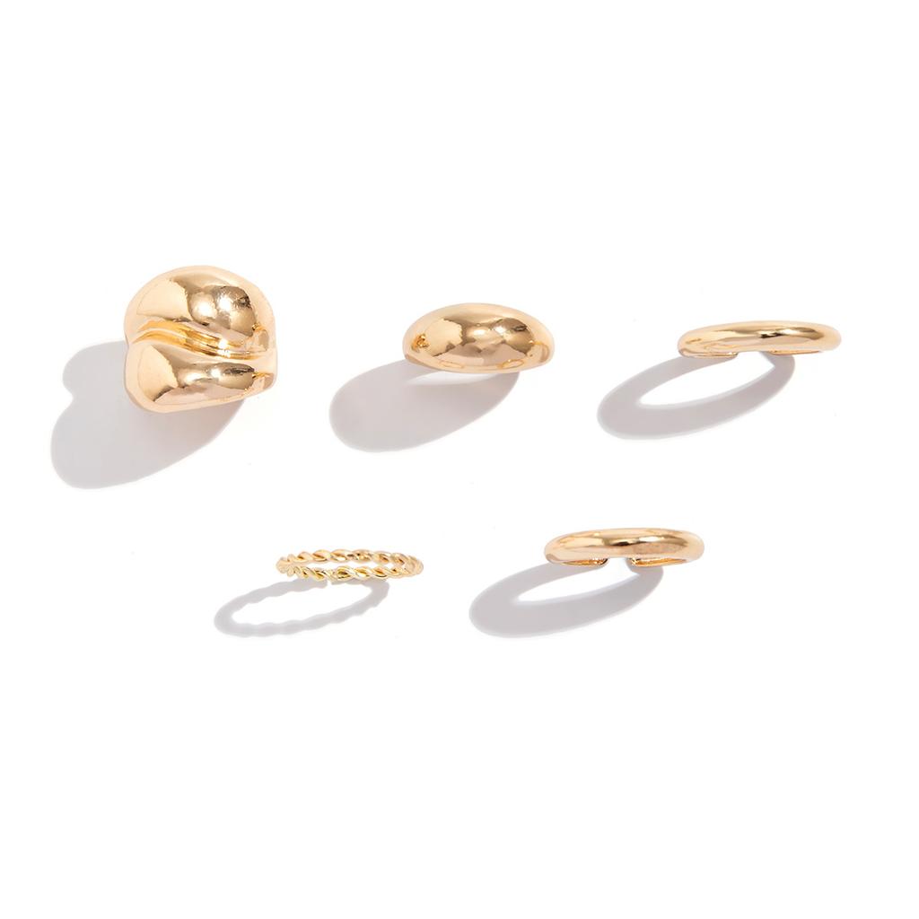 Accessories niche trend design sense geometric curved ring joint ring exaggerated opening set ring