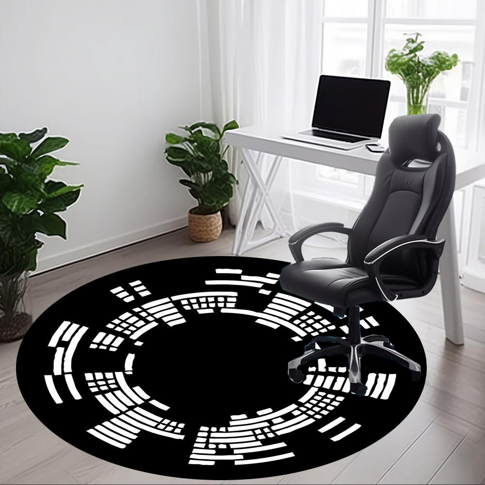 1pc Circle Pattern Office Round Area Rug, Indoor Mat Suitable For Office, Under Office Chairs Bedroom Living Room Home Decor, Room Deco