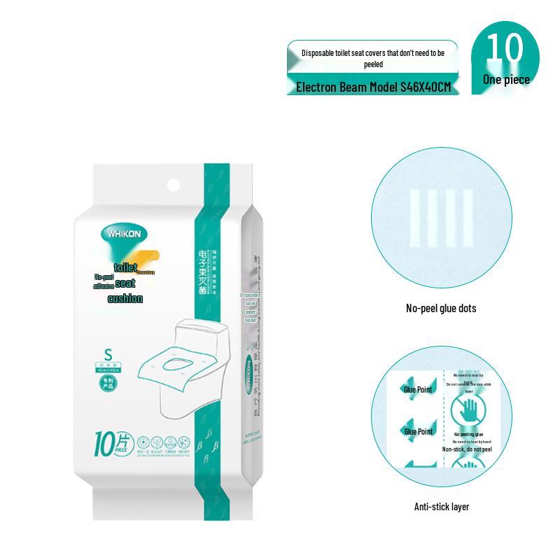 Individually Wrapped No-Peel Disposable Toilet Seat Cover for Travel & Hotel Use
