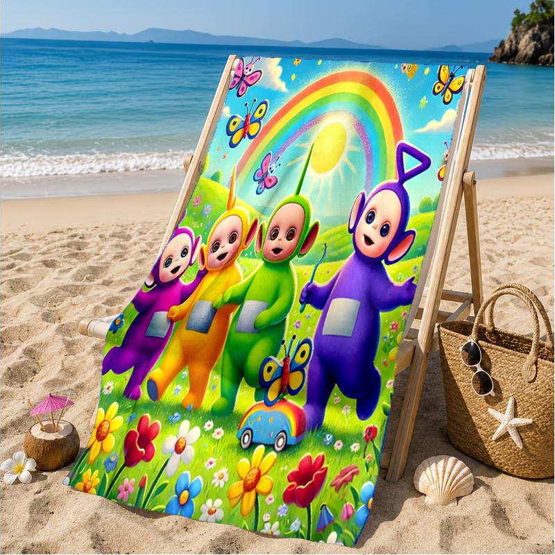 Tele-tubbies Celebration Beach Towel, Microfiber Beach Towel, Perfect For Pool, Beach, Travel, Home Decor Beach Party Fan Gifts