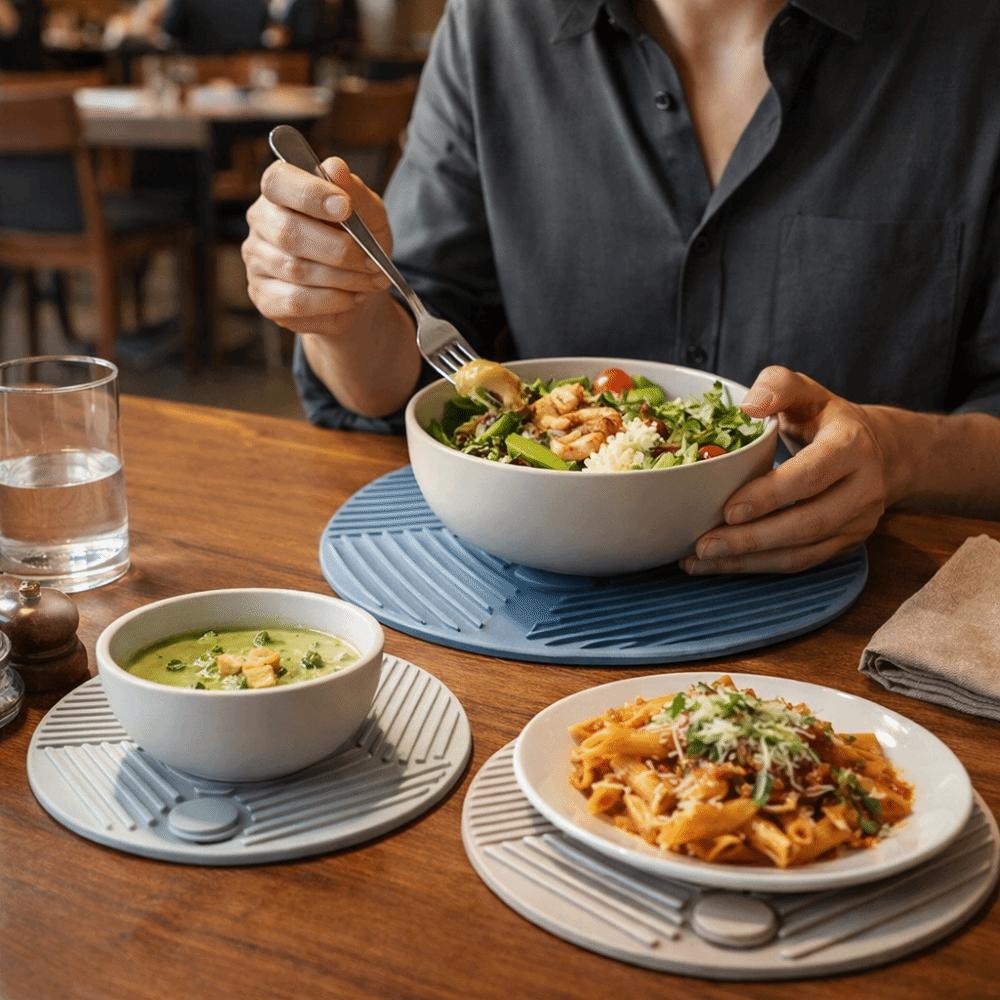 3PCS Soft Hot Insulation Pads Anti-slip Pot Holder Heat Resistant Trivets  Dining Table