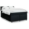 VidaXL Bed Slat Base with Mattress Black 140x190 Cm Fabric 3285892