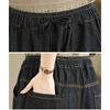 DIMANAF 2025 New Autumn Women Jeans Elastic Waist Denim Pants Loose Trousers Big Size Casual Cotton Vintage