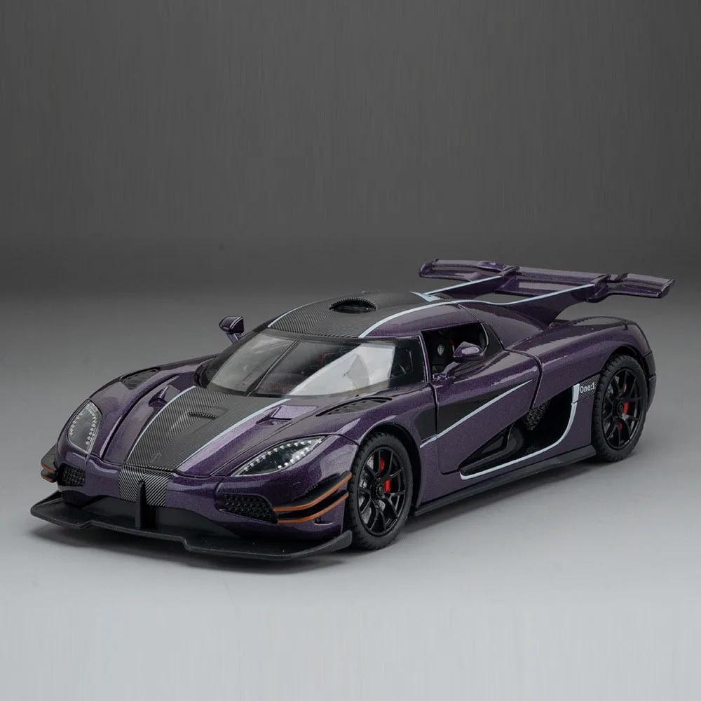 1:24 ONE-1 Miniature Toys Cars Alloy Diecast Models Pull Back Vehicles 4 Doors Opened Sports Car Toddler Toys For Kids Gifts