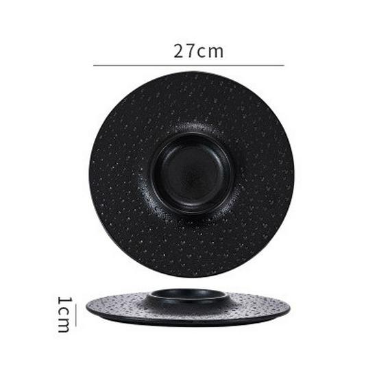 Nordic Minimalist Black & White Ceramic Baking Dish – High-end Display Plate for Influencers, Hotels & Restaurants