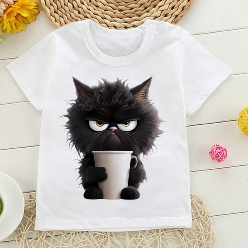 Japanese Anime Kid T Shirt Cat Kawaii Manga Children T-shirt Kids Clothes Tshirt Tops Tee Boys Girls Tee Baby Cute Y2k