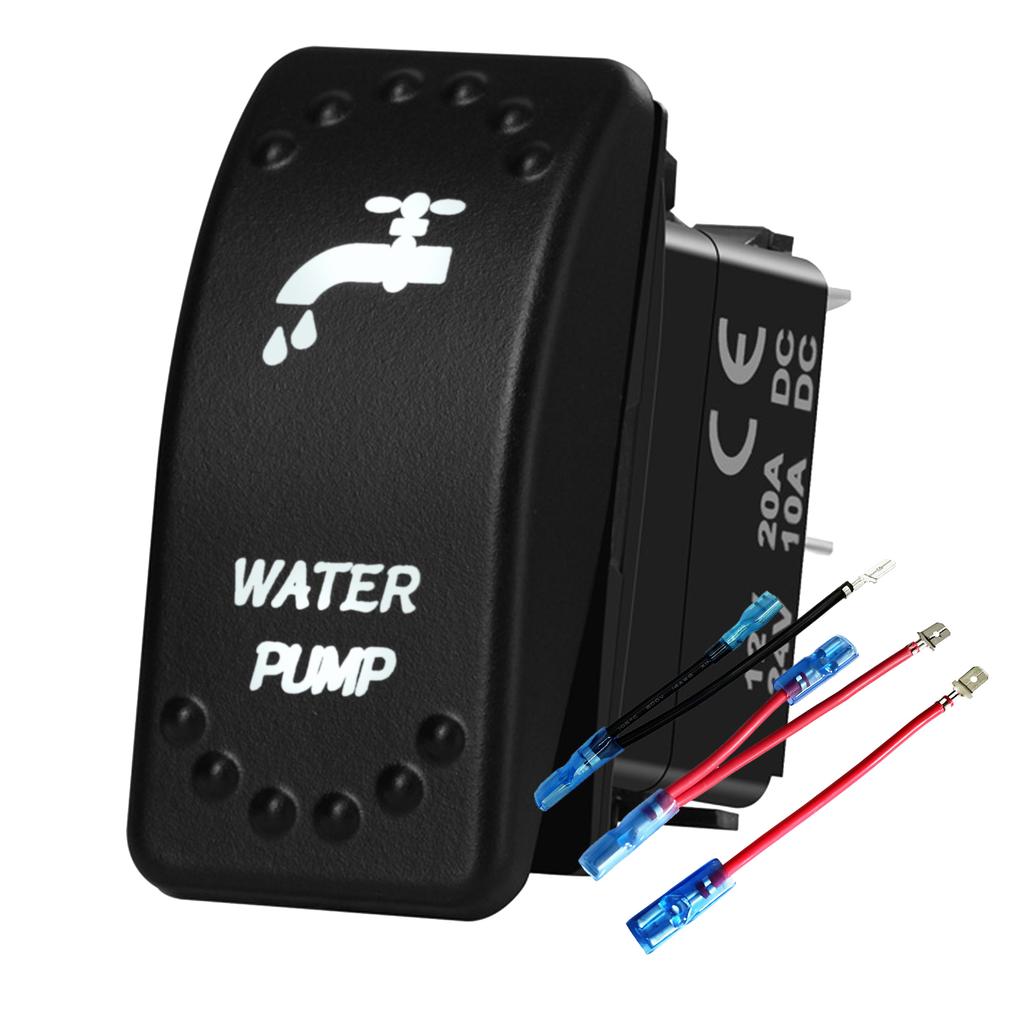 Waterproof White LED Rocker Switch for Light Bar Spot Lights 5P/7P ON-OFF-ON 12V/24V Heavy Duty for Car Boat Truck SUV 4x4 Hilux