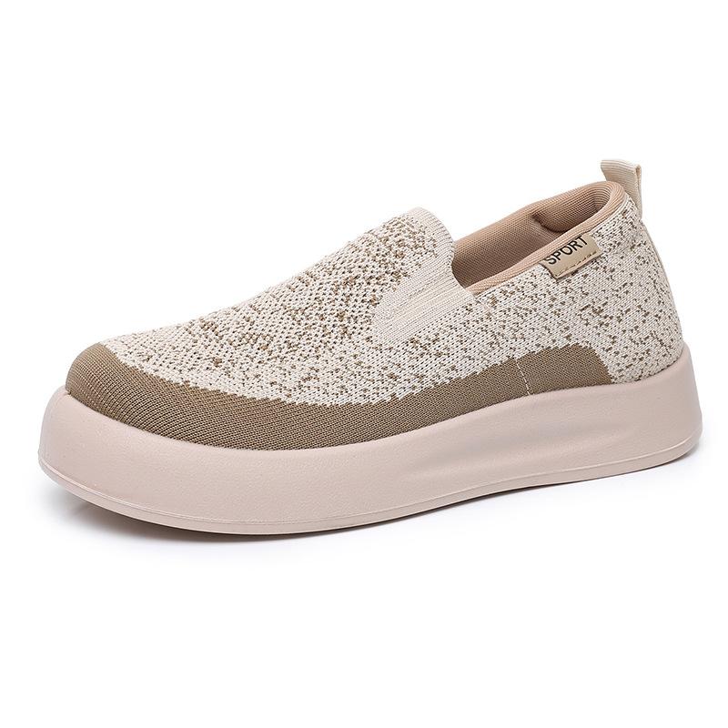 Spring and Autumn Color Matching Versatile Comfortable Cloth Shoes for Women, Lightweight Casual Shoes, Fashionable Slip-on Shoes for Women