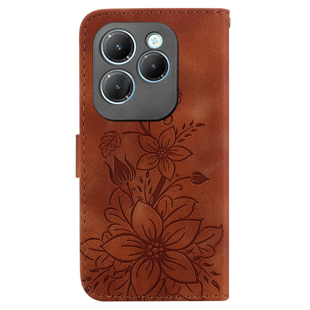 For Infinix Hot 40/40 Pro Case Card Slots PU Leather Wallet Phone Cover Flower Imprinted