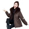 Winter new American short waist thin cotton coat women's small high waist versatile velvet cotton coat