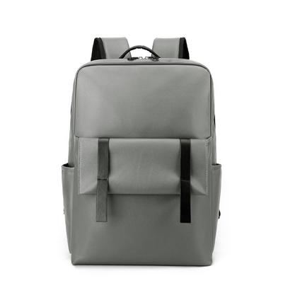 Men's Backpack Simple and Fashionable Travel Backpack Business Computer Bag Pu Texture Trendy Paired with Casual Backpack