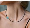 Cut Spinel Turquoise Power Stone Necklace for Women [KOAI]