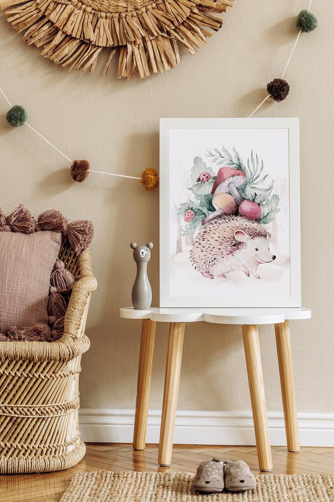 Poster Bilder für Kinder fürs Kinderzimmer Igel Waldtiere