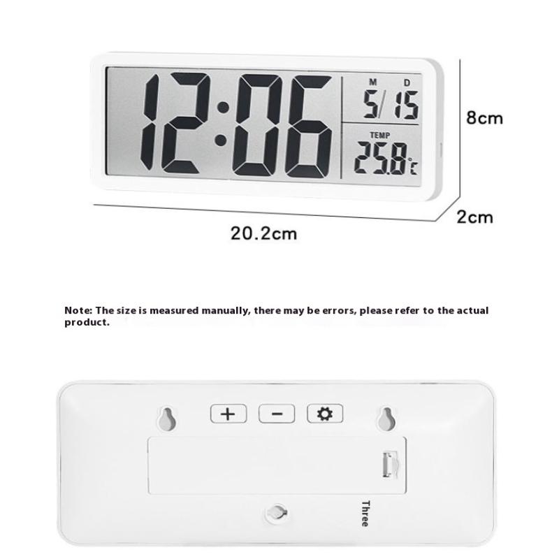 Multifunction Battery Powered Lcd Digital Wall Clock Time Temperature Date Desktop Table Clock 12/24H Lcd Clock For Living Room