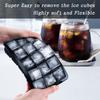 15 Grids Ice Cube Trays 100% Food Grade Silicone Ice Molds Easy Release Flexible Ice Cubes Mould with Lid for Whiskey Cocktail