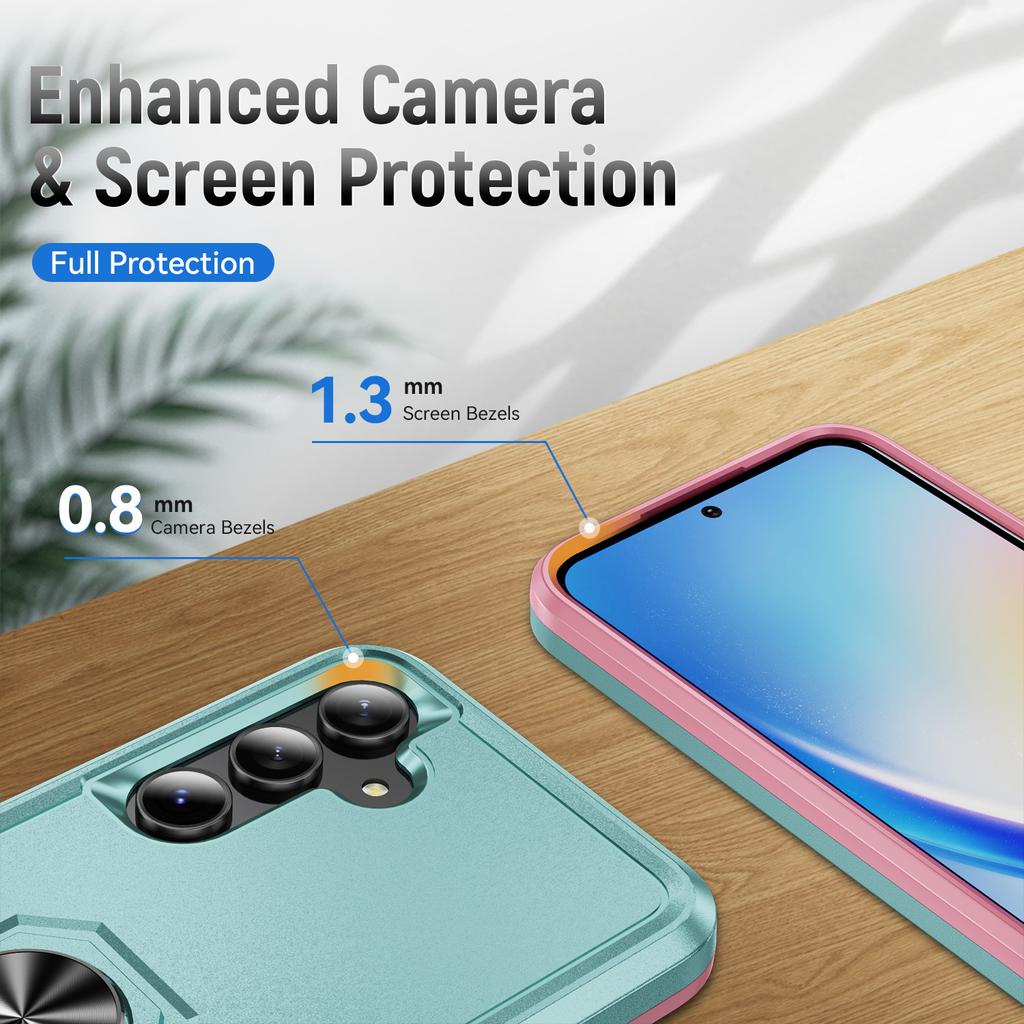 Pancerne etui na telefon dla Samsunga Galaxy S24 S22 S21 S23 Ultra Plus A55 A15 A35 5G A54 A14 A53 A05S z uchwytem pierścieniowym, wstrząsoodporny pokrowiec