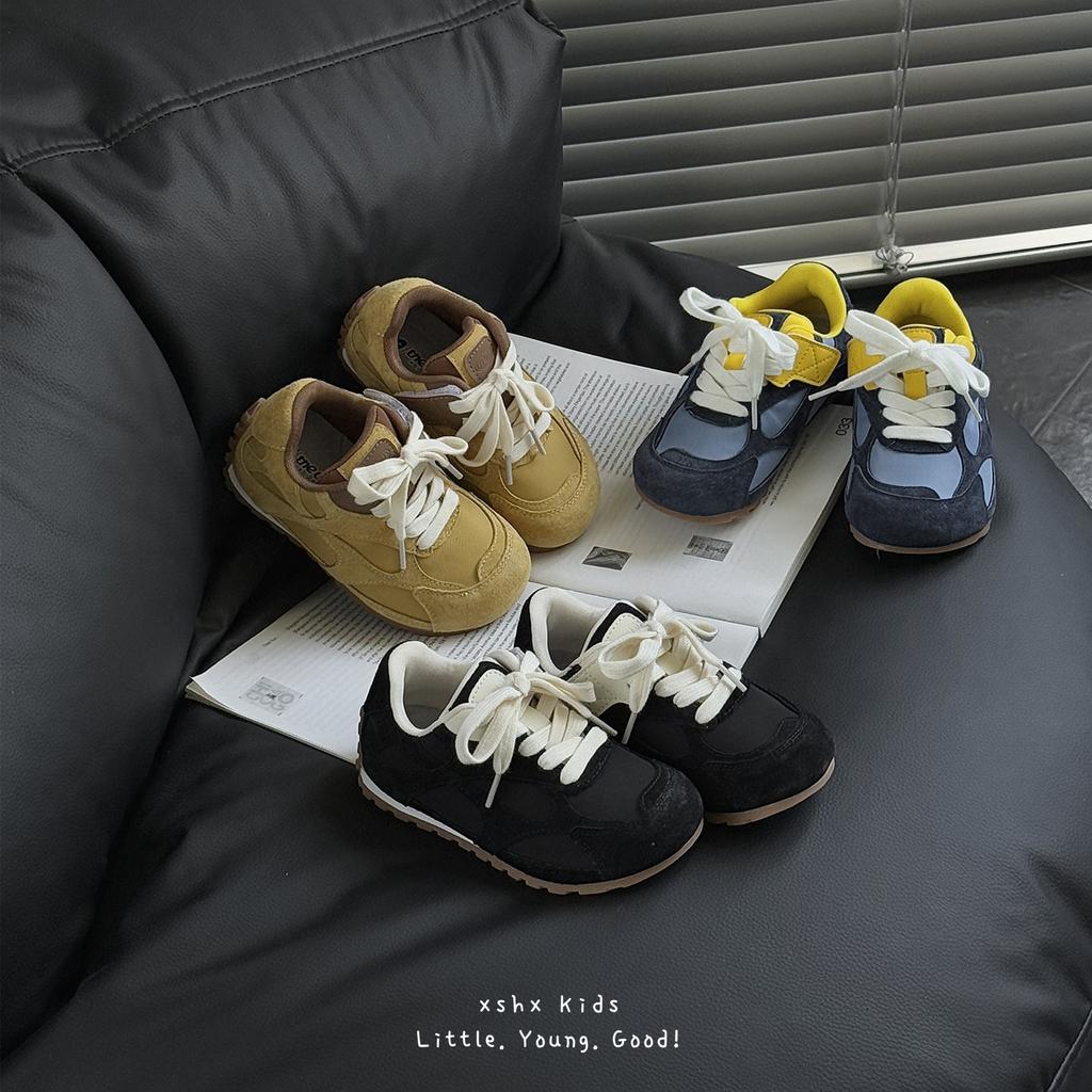 XSHX Retro Paris Wind Schwerindustrie Klassenkameraden Sportschuhe Klettverschluss Design Jungen und Mädchen Herbst und Winter Funktionsschuhe