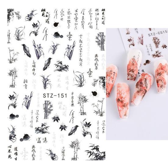 Modern Nail Decals Waterproof PET Removable Easily