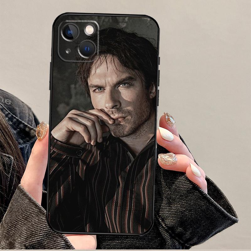 

The Vampire Diaries Damon Salvatore Phone Case For iPhone 17 Pro Max 14 13 12 11 15 16 Pro Max mini 15 Plus 16e 17 Air Cover iPhone 12