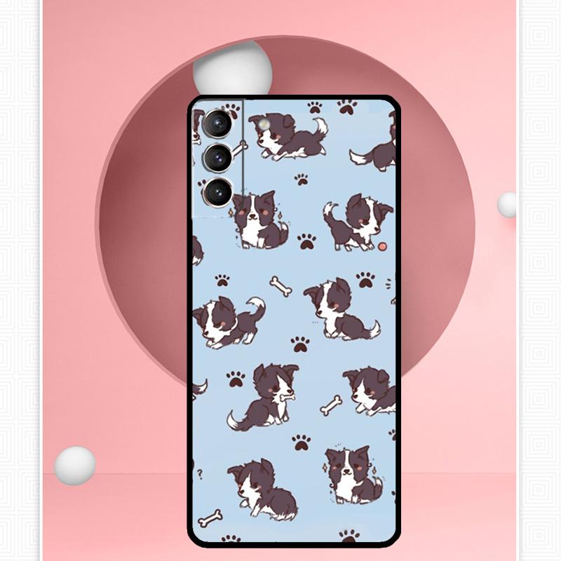 Border Collie Dog Case For Samsung Galaxy S22 S23 S24 Ultra Note 20 10 S8 S9 S10 Plus S21 S20 FE Soft Cover