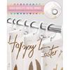 Happy Easter Shower Curtain Bunny Bathroom Curtains with Hooks, Waterproof Fabric Flower Carrot Rabbit Shower Curtains Set for Bathroom Bathtubs