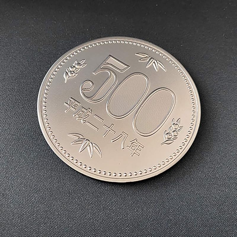[Magic Tricks] New Jumbo 500 Yen Coin (70mm Size) Coin Appearance Magic Close-Up Magic Prop