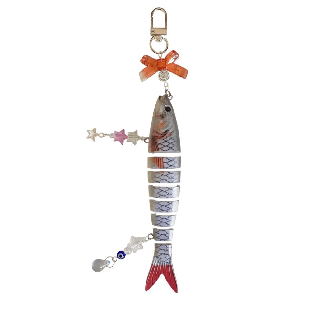 

Salmon Imitation Fish Keychains Pacific Saury Fish Bait Lanyard Backpack Decoration Style 3