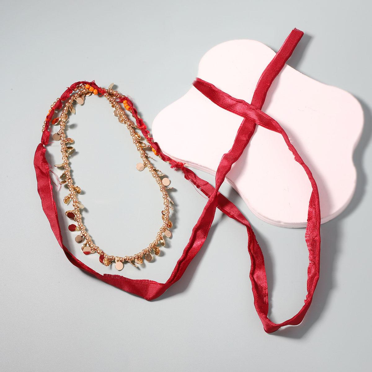 Богемная мода простой повседневный стиль длинное ожерелье из обломков, универсальная нишевая женская бижутерия