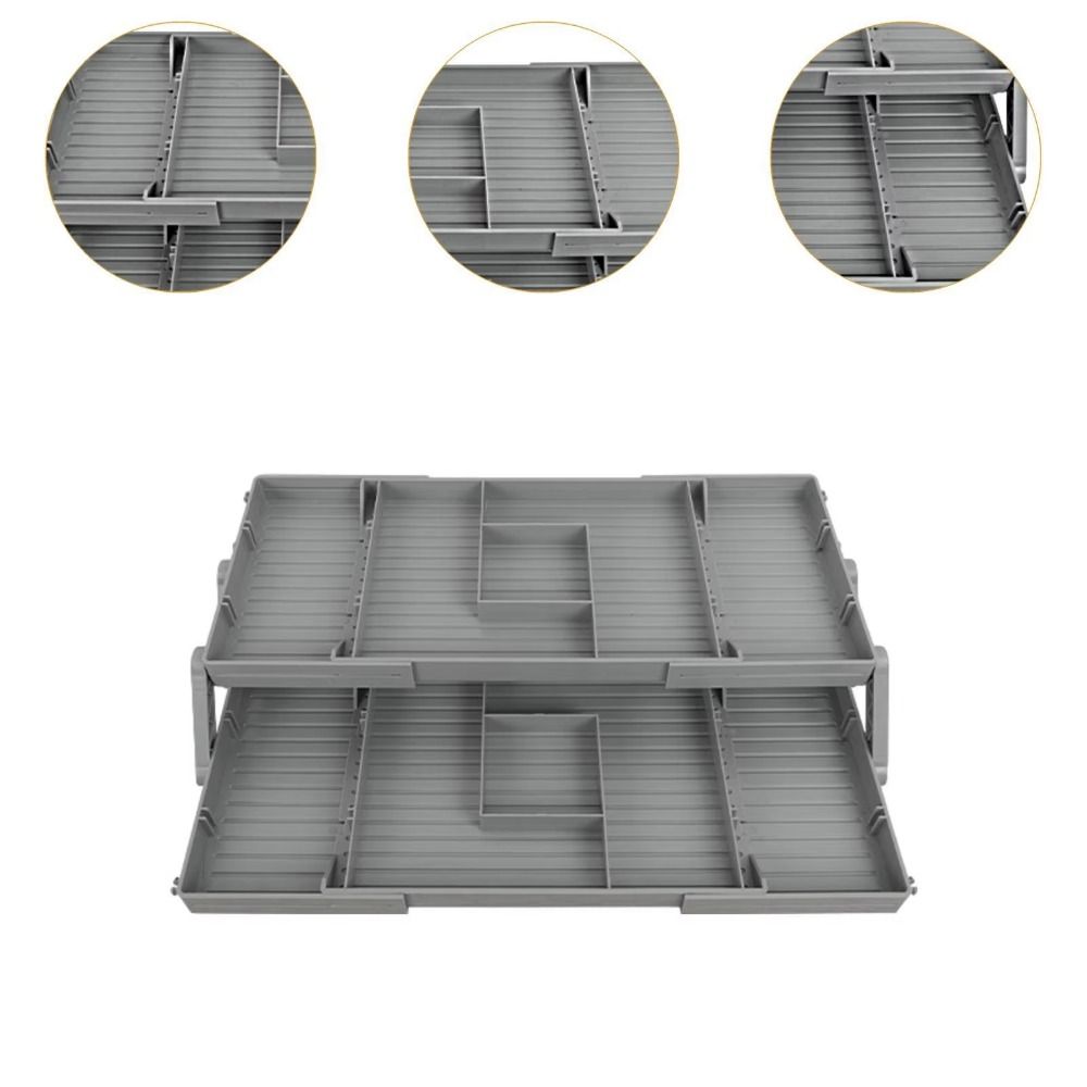 Foldable Makeup Drawer Organizer Collapsible 2/3 Layer Expandable Drawer Organizer Portable Durable Folding Jewelry Storage Box