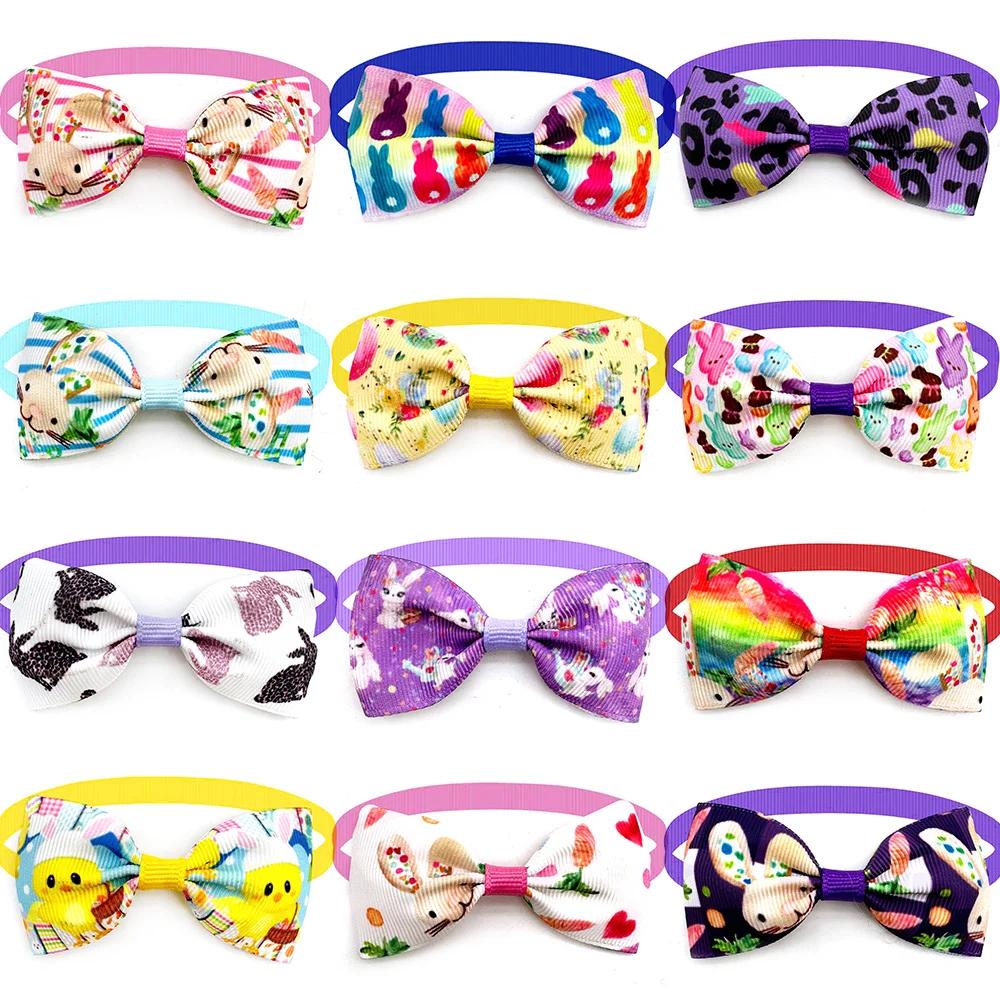 50/100pcs Easter Pet Dog Bow Ties Small Dog Bow Ties Collar Pet Dog Puppy Neckties Holiday Pet Grooming Accessories