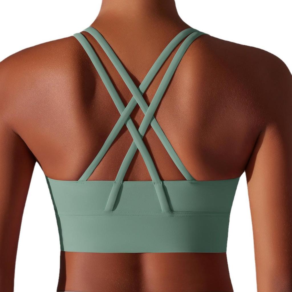 Double-Sided Criss-Cross Shockproof Sports Bra - Cloud-Like Yoga Fitness Top