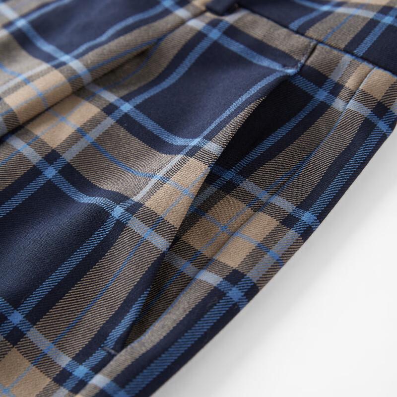 PEACEBIRD Women's Stylish Plaid Straight-Leg Trousers