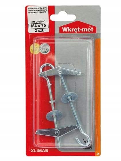 Spring anchors with a semi-double hook 4x75mm GK steel