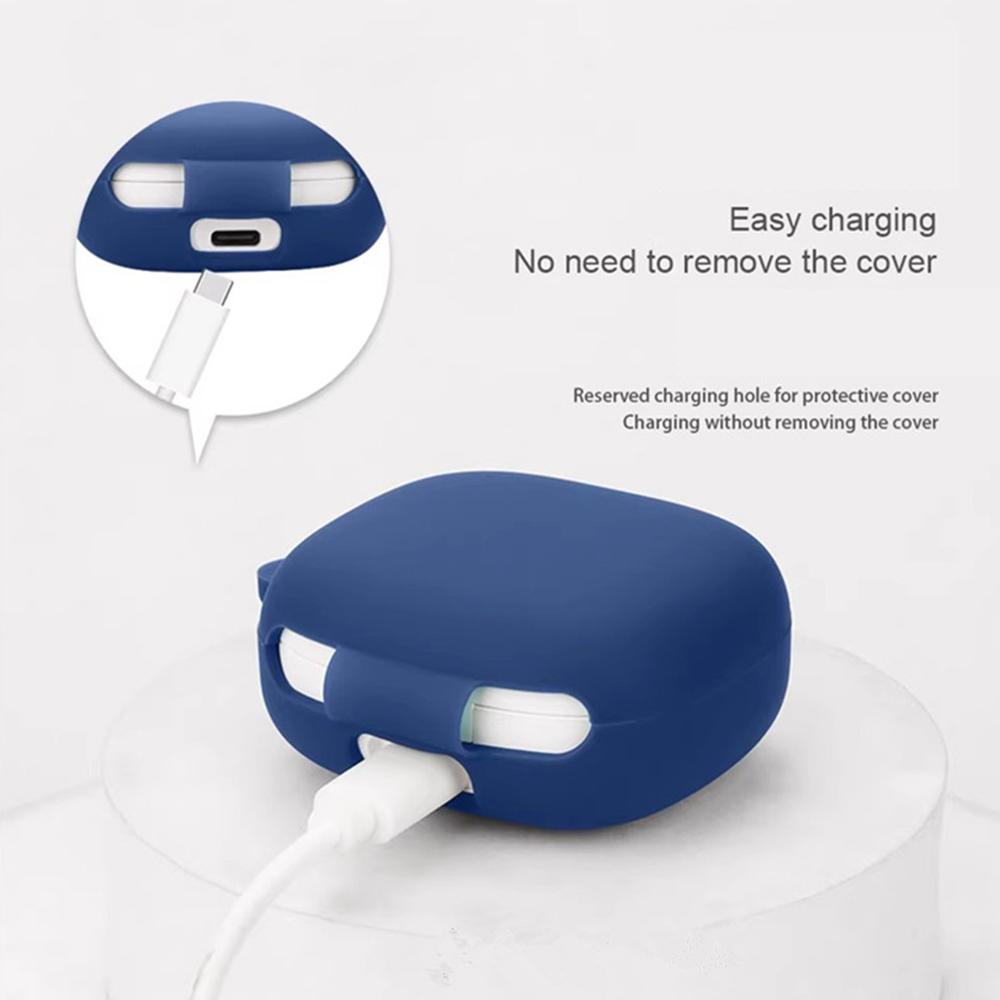 For JBL Wave Flex 2 Silicone Case Wireless Earbuds Protective Cover with Anti-Lost Carabiner