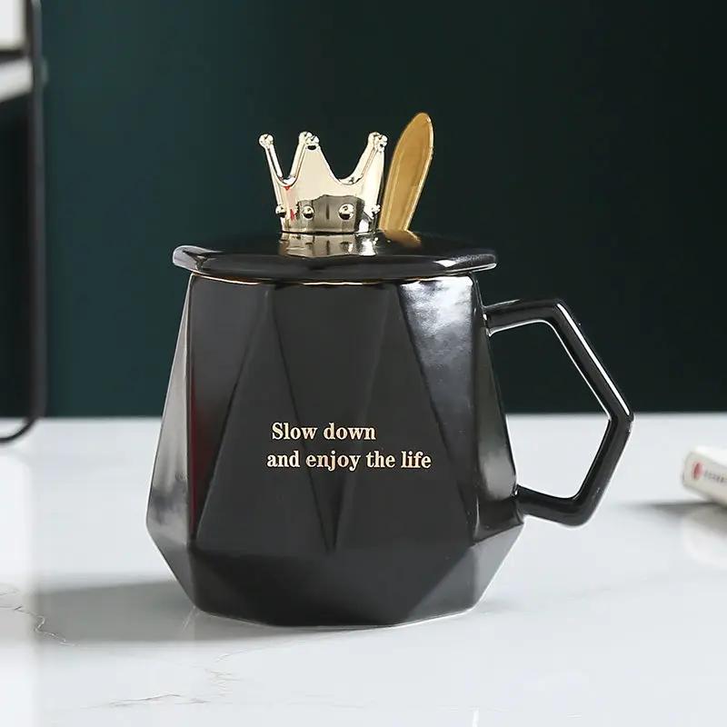 420 ml cană nouă coroană cu capac lingură cești de cafea ceașcă de Crăciun ceașcă pentru ceai căni originale Livrare gratuită Ceramica și ceramică Călătorii
