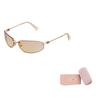 Miu Miu Logo Rectangular Sunglasses Unisex sunglasses Steel-Gray SMUA50_M5AK_F07R1_C_068