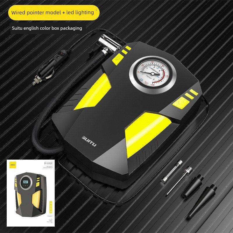 

Car Air Pump Portable Electric Tire Inflator for Cars High-Power 12V Air Pump Cylinder Car Air Pump (12V Pointer Model with Cable)