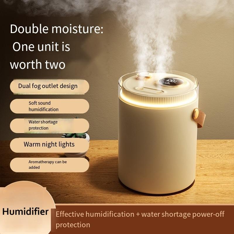 Air Humidifier Professional Large Capacity Household Silent Air Humidifier USB Rechargeable Dual Spray Humidifie LED Night Light