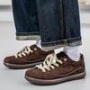 Men’s Retro Black Boots Shoes Fashion Casual Driving Shoes Brown Wide Head Khaki Shoes Plus Size