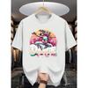 Men'S Vibrant Dance Print U-Neck T-Shirt - Casual Street Style, Stretchy, Perfect for Spring/Summer/Fall, Ideal for Dance Enthusiasts, Dance T Shirt