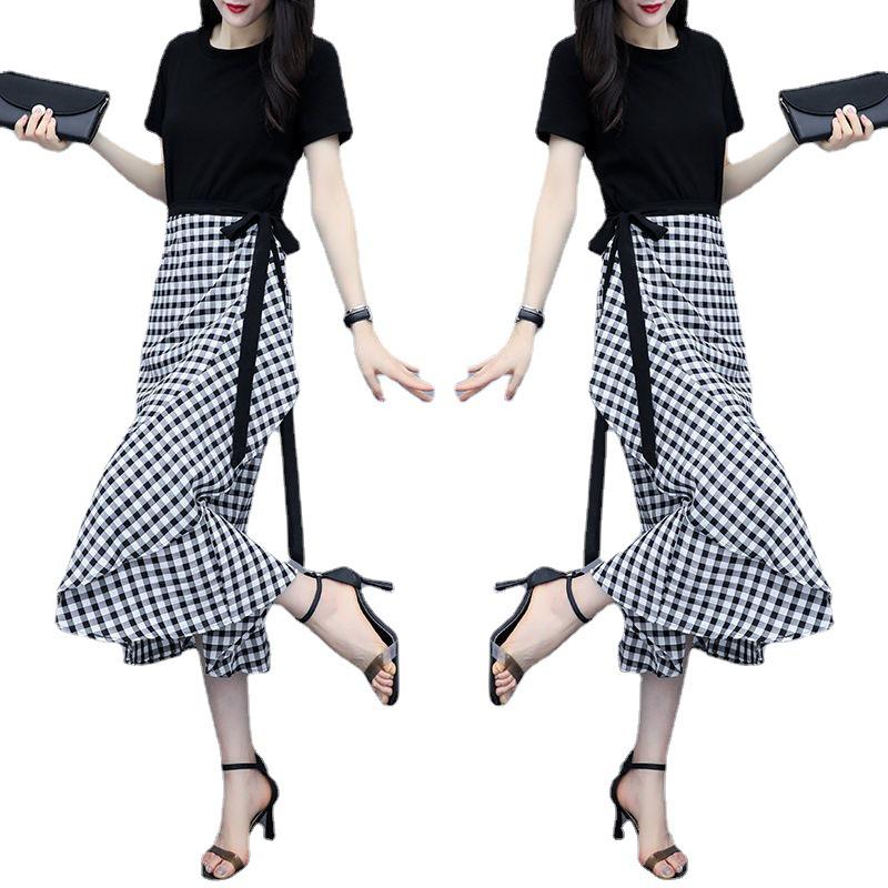 Elegant Plaid Suit Dress 2026: Women's Waist-Cinched Two-Piece Set