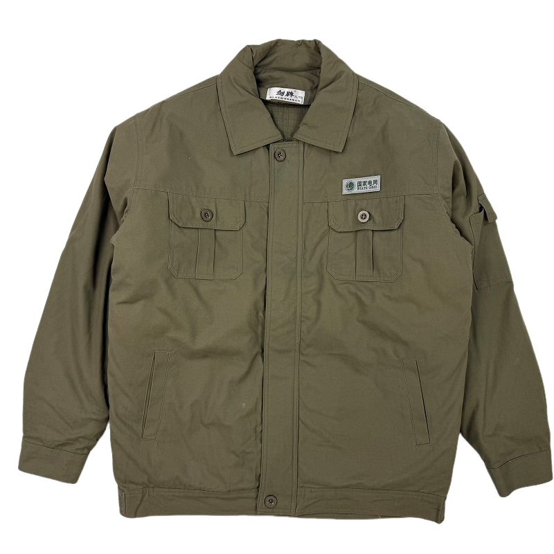 Autumn and Winter Thickened Pure Cotton State Grid Workwear, Thickened Cotton Thermal Suit, Cotton Jacket and Pants