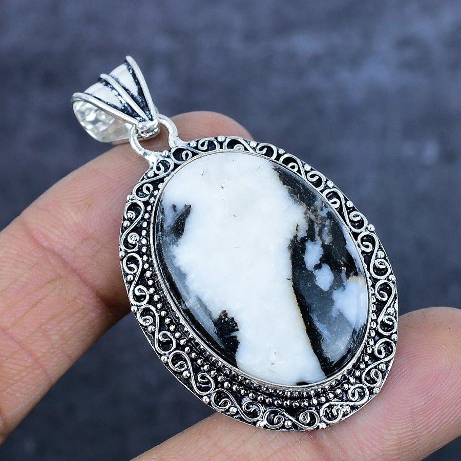 Natürlicher Büffeljaspis Edelstein 925 Sterlingsilber Schmuck Anhänger 2,29" T4r52