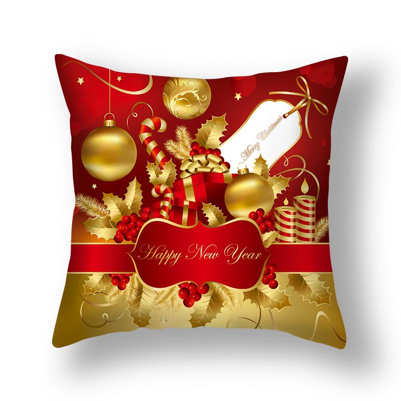 Christmas and New Year Decoration Pillowcase Sofa Cushion Cover Bedroom Room Home Decoration Christmas Gift 45x45cm