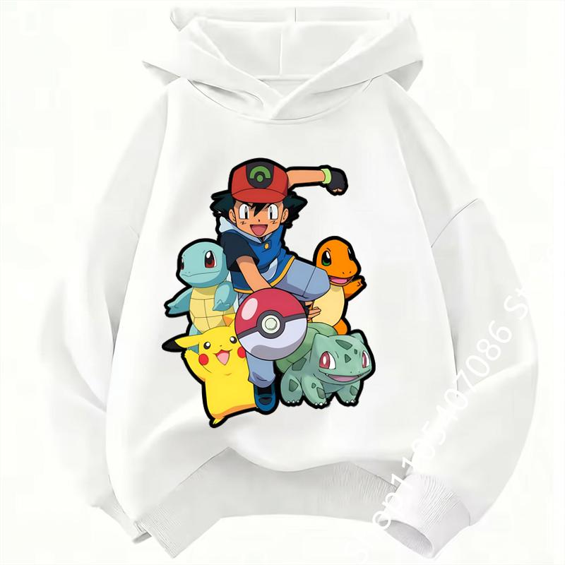 2026 Pikachu Dětská Mikina Nový Styl Chlapecká Sportovní Mikina Kreslený Potisk Dívčí Jaro-Podzim Dlouhý Rukáv Mikina Ležérní Vrchní Díl