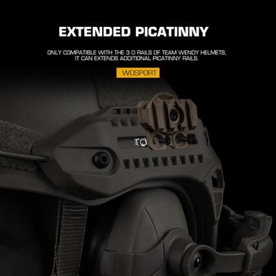 Helmet Side Rail Adapter Adjustable 360 Degrees Rotation Nylon Helmet Rail Flashlight Mount for M-LOK